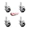 Service Caster 3 Inch Phenolic Wheel Swivel 3/4 Inch Square Stem Caster Set with Brake SCC SCC-SQ20S314-PHS-TLB-34-4 - alternate 5